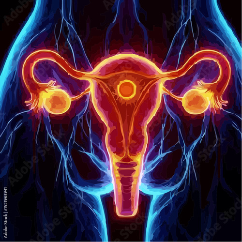 digital artistic illustration of the uterus 46