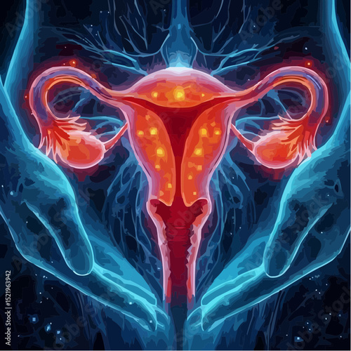 digital artistic illustration of the uterus 45
