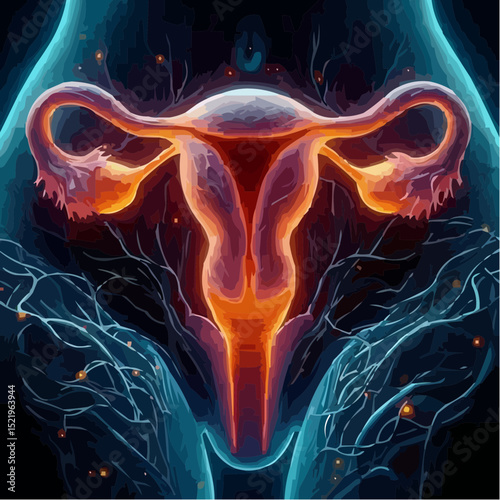 digital artistic illustration of the uterus 44