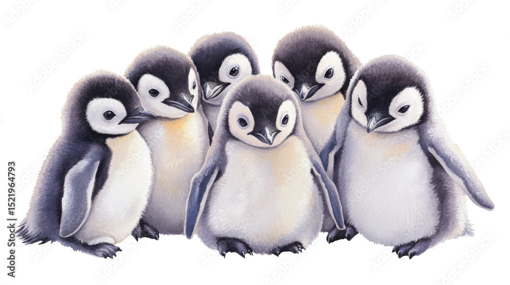 Fototapeta premium penguins on a white background