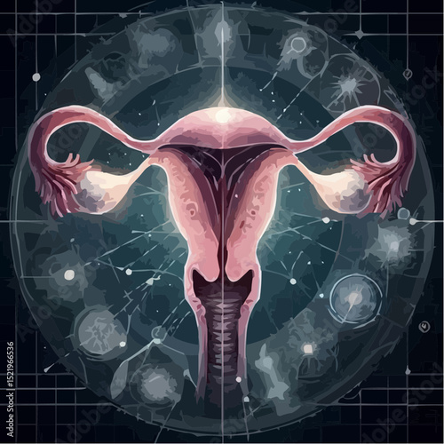 illustration with artistic details of the uterus 79
