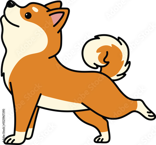 Shiba Inu Dog Doing Yoga Pose illustration