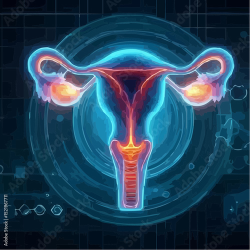 illustration with artistic details of the uterus 41