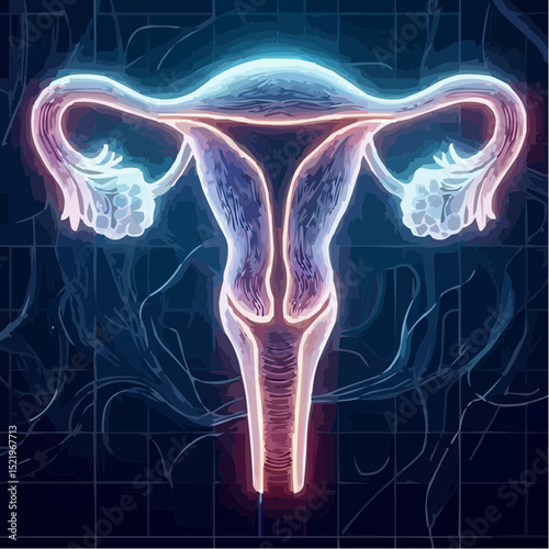 illustration with artistic details of the uterus 39