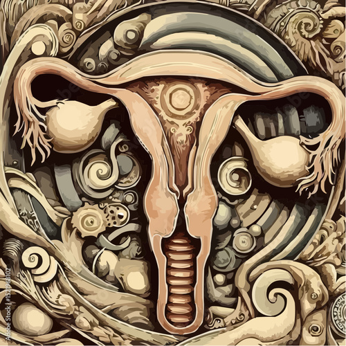 illustration with artistic details of the uterus 4