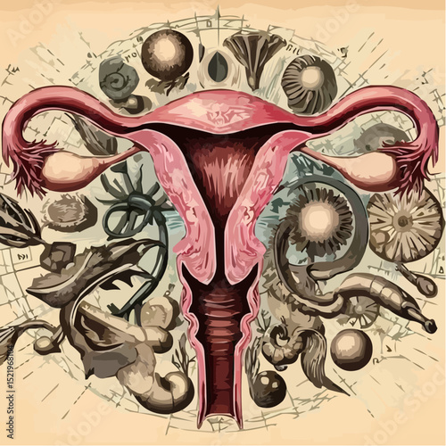 illustration with artistic details of the uterus 3