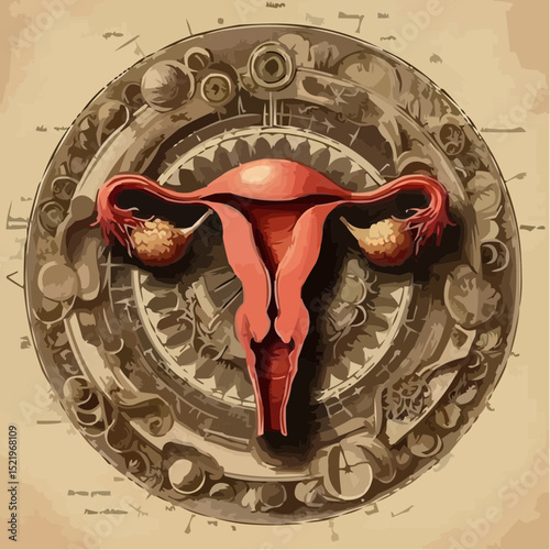 illustration with artistic details of the uterus 2