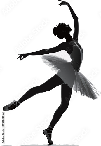 Elegant female ballet dancer in a graceful pose, showcasing artistry and movement.