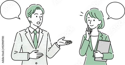 会話をする男性と女性