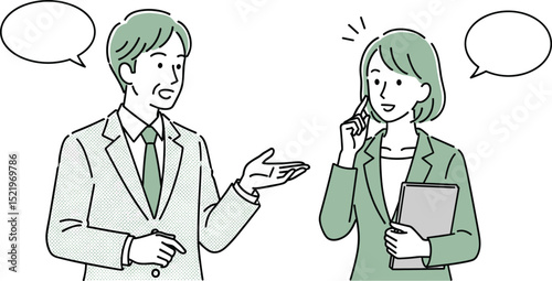 会話をする男性と女性