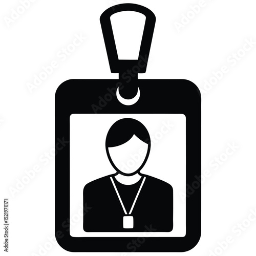 eceptionist element isolated visitor badge holder on white background