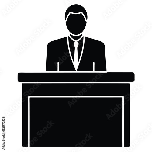 receptionist element isolated business flyer on white background