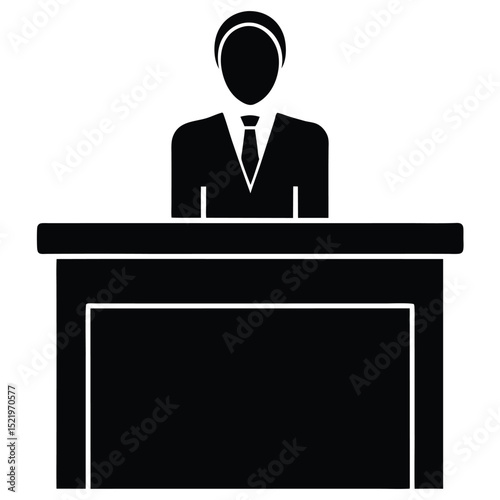 receptionist element isolated business flyer on white background