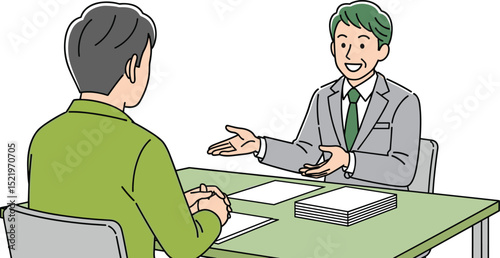 営業をする男性ビジネスシーン