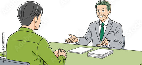 営業をする男性ビジネスシーン