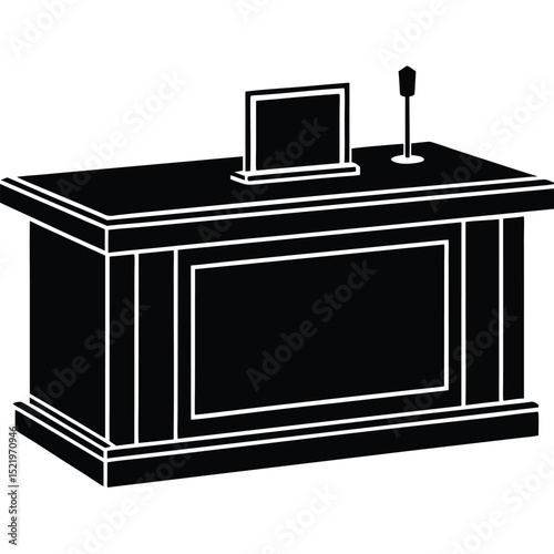 receptionist element isolated desk divider on white background