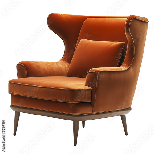 Elegant Brown Accent Armchair with Cushion and Modern Upholstery