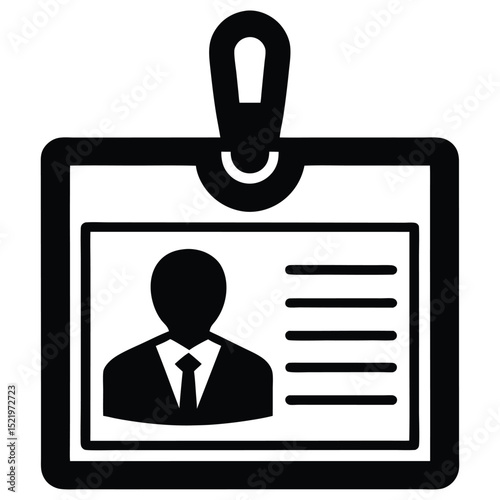 receptionist element isolated id badge on white background