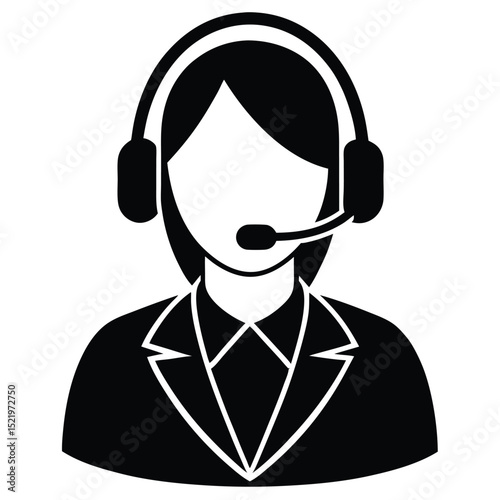 receptionist element isolated headset on white background