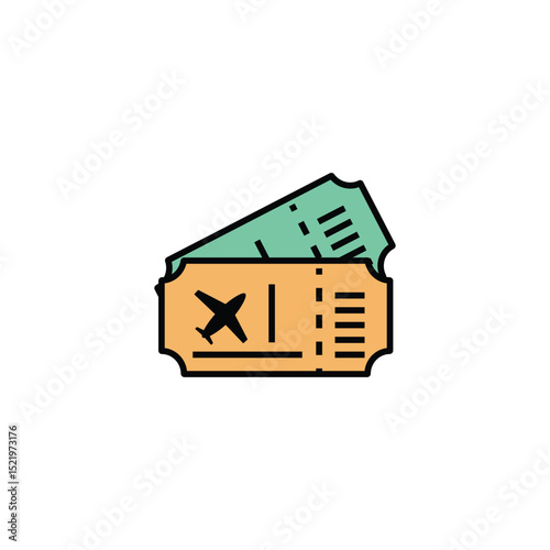 Two Flight Tickets With X-Mark