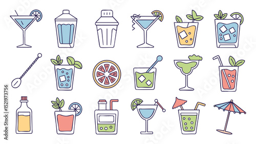 Cocktail Icons: 24 Pixel-Perfect Drink Illustrations for Your Designs