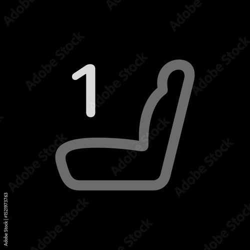 Car Seat Left Position 1 Outline