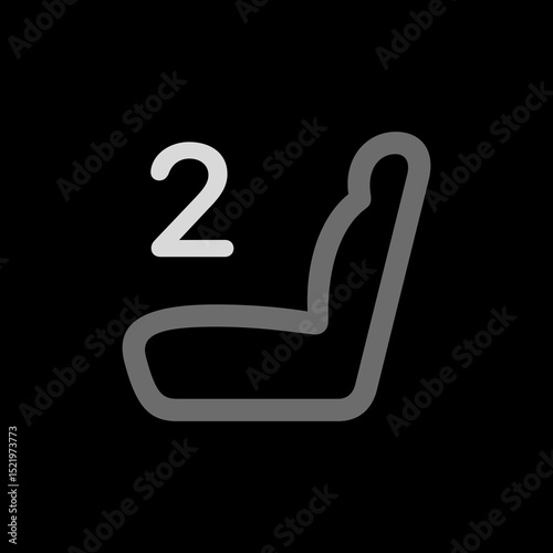 Car Seat Left Position 2 Outline