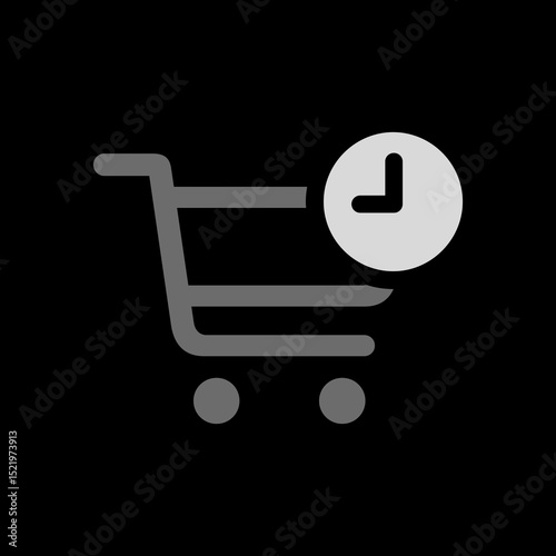 Shopping Cart Clock Alert Outline