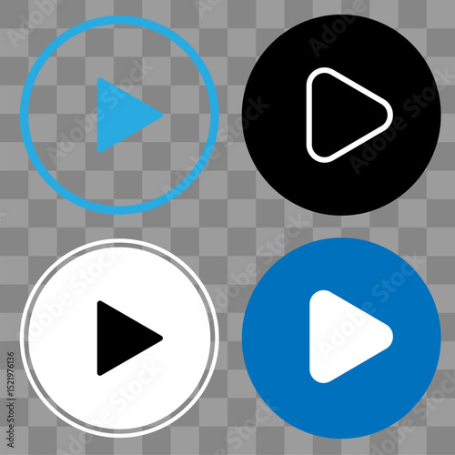 Vector illustration play icon set