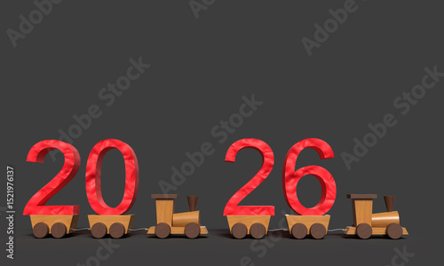 2026 2025 time calendar happy new year merry christmas xmas 2026 2025 year toy train wooden winter season festival gift box party celebration 2026 happy new year business season greeting 2026 new year
