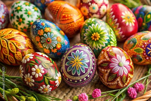 easter eggs in a basket