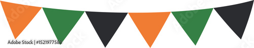 Triangle flag garland-Halloween-1- orange, black, green