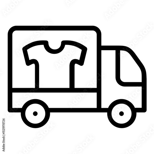 laundry delivery truck icon line
