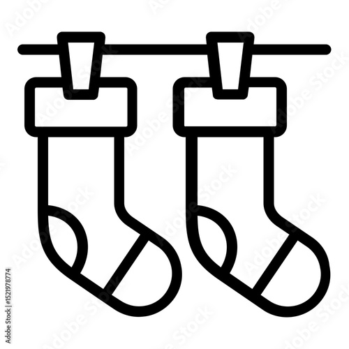 socks clothespin icon line