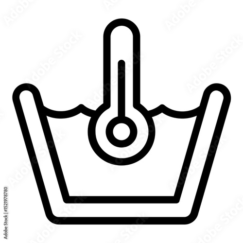 temperature water laundry icon line