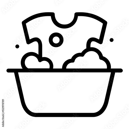washing t shirt icon line