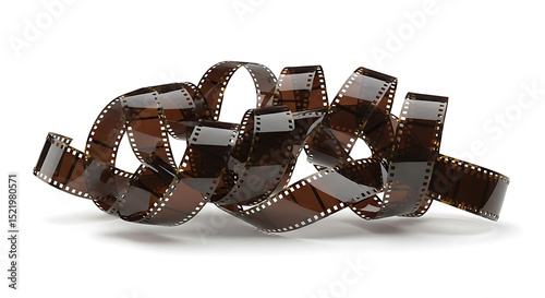 Curled Film Strip: Analog Photography Memory