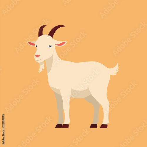 Goat icon cartoon flat vector illustration.