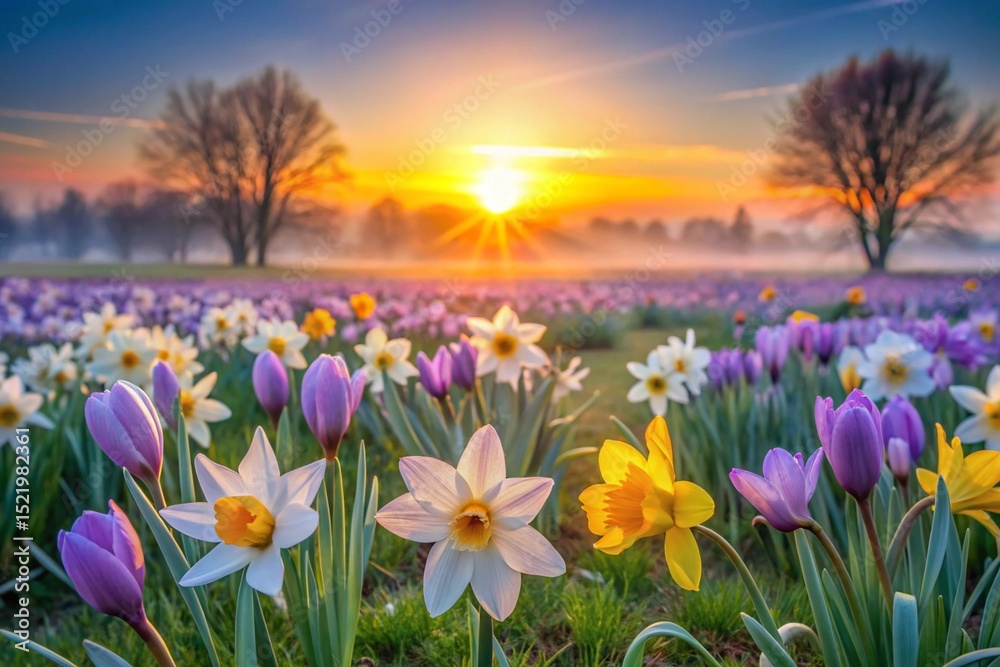 Fototapeta premium spring flowers in the morning