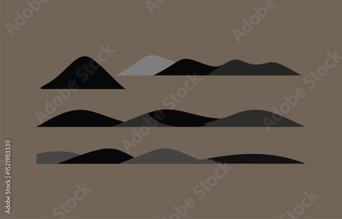 Abstract mountain range illustration minimalist design