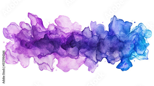  Purple Watercolor Gradient Texture Design on Transparent Background