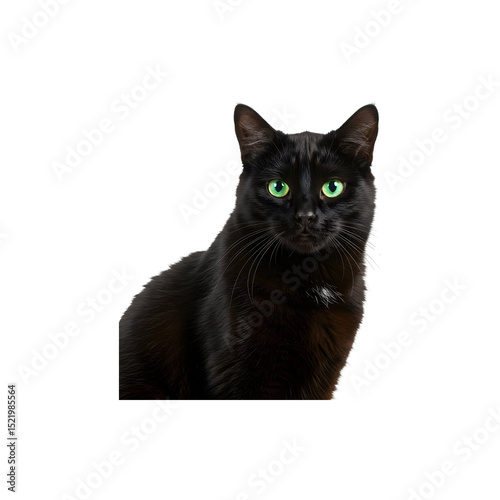 Black cat with a glossy coat, a mysterious and captivating feline companion
