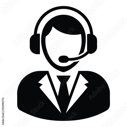 Call center agent element isolated call disconnect icon on white background