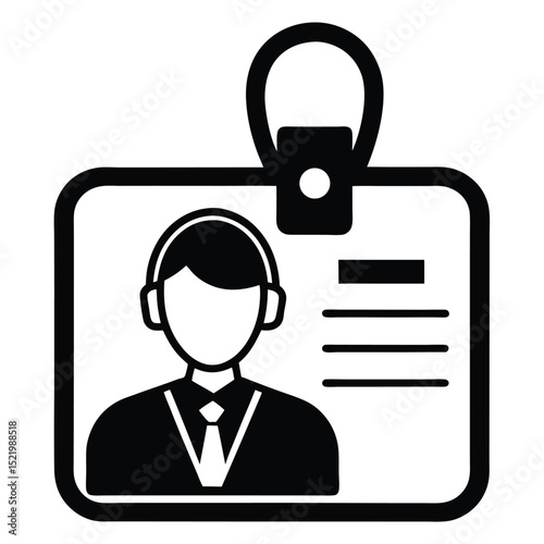 call center agent element isolated employee id on white backgroound