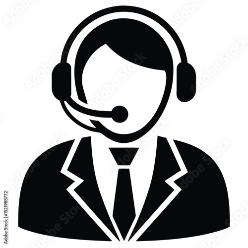 Call center agent element isolated escalation call icon on white background