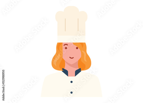 Female chef figure. Simple flat illustration.