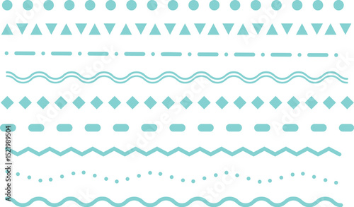 Vector line set -1- green. Lines, borders, underline 