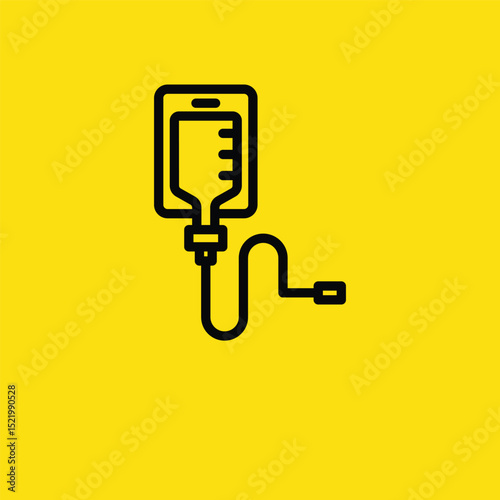 Iv Drip Icon on Yellow Background