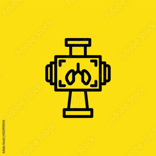 Lungs Scan Medical Examination on Yellow Background