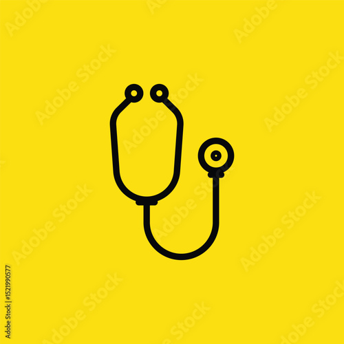 Stethoscope on Yellow Background